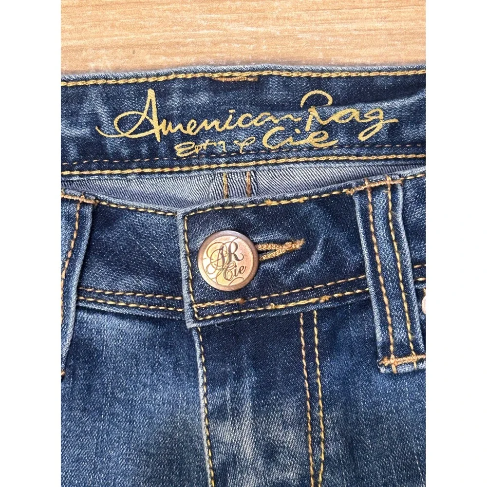 American Rag Cie Womens Bootcut Jeans Size 3S Medium Wash Low Rise Stretch Denim